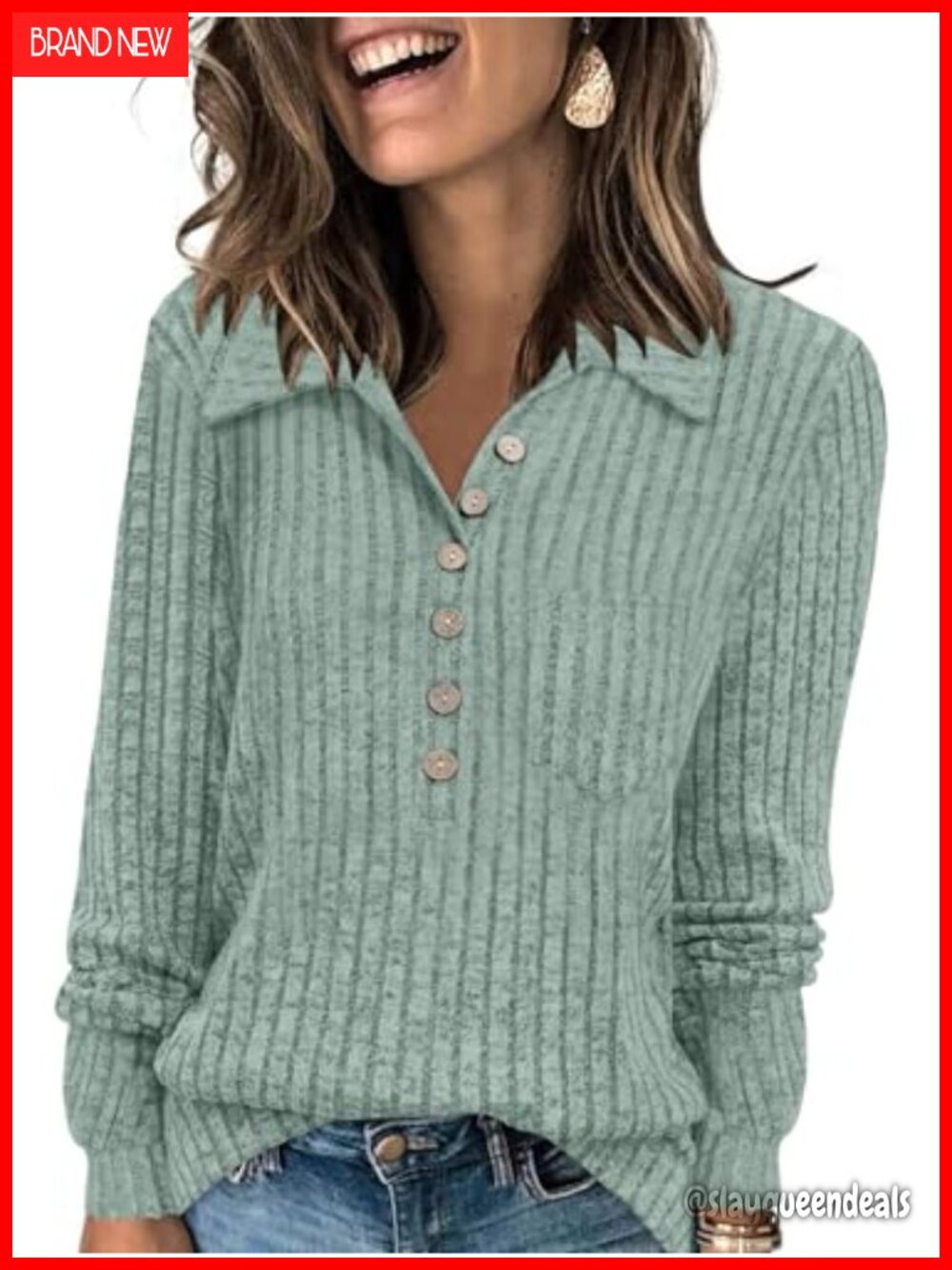 Womens Lightweight Striped Collared Button Shirt Lantern Sleeve Fall Office Top
